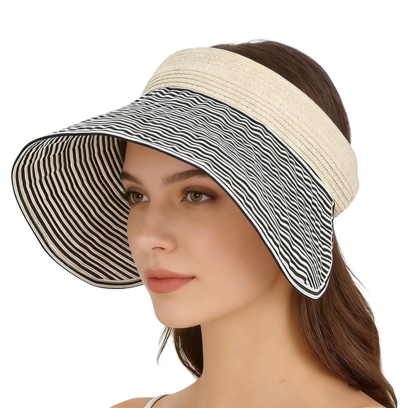 SRZYMJ Women Summer Sun Hat Foldable Large Brim Canvas Visor Quick Dry Beach Outdoor UV Protection Cap