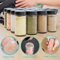 thumbnail image 5 of Rotating Ferris Wheel Spice Rack Set, 6-Tier Rotating Spice Rack Organizer for Cabinet Counter with 18 Glass Spice Cans, Funnel Label, Seasoning Organizer, Kitchen Organization and Storage, Black, 5 of 9