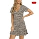 thumbnail image 5 of Sonducket Vestidos acampanados para mujer, Sexy de manga corta a la moda para mujer, vestido holgado de diario con estampado Floral de cintura Vestidos Beige L, 5 of 6