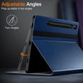 thumbnail image 4 of JETech Case for Samsung Galaxy Tab S9 11-Inch with S Pen Holder, PU Leather Business Folio Stand Protective Tablet Cover with Pocket & Straps, Auto Wake/Sleep, Multi-Angle Viewing (Navy), 4 of 6