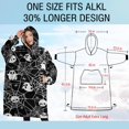 thumbnail image 4 of Oversized Wearable Blanket Hoodie,Halloween Ghosts and Skulls in Spider Webs Sherpa Blanket Hoodie with Super Pockets,Super Warm Fuzzy Pullover for Women & Men, 4 of 6