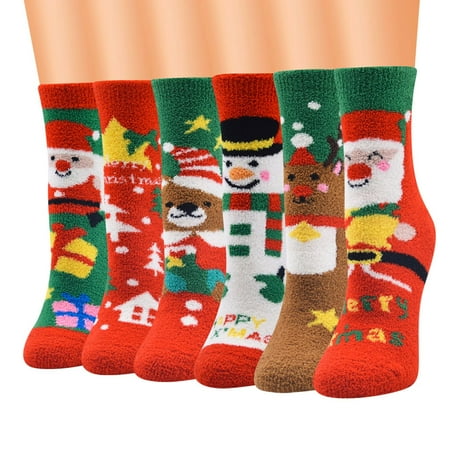 

MEGAWHEELS Christmas Women Santa Winter Warm Cartoon Socks