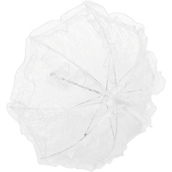 HAMPPLIES Elegant Themed Party Lace Parasol Umbrella White 1Pack 23.6X23.6X22.2In
