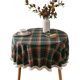 thumbnail image 1 of Mantel redondo de 59 pulgadas, mantel a cuadros retro rojo y verde, resistente a las manchas, de poliéster, para mesas navideñas de invierno, para cocina, comedor, mantel pequeño para fiestas, picnic, 1 of 5