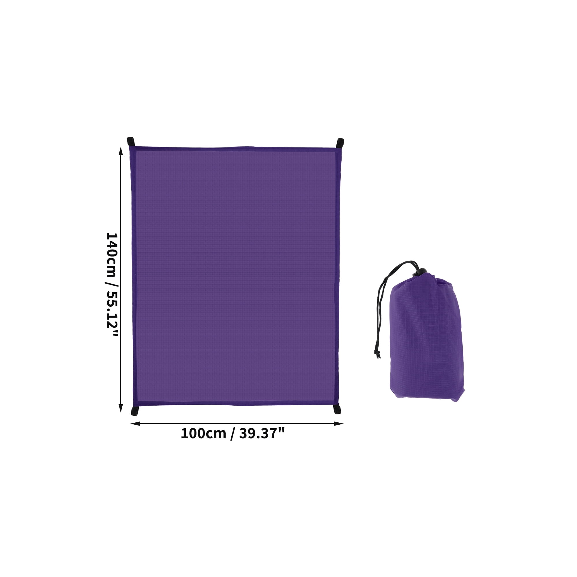 Unique Bargains Beach Blanket Beach Mat Lightweight Accessories Purple 39.37"x55.12"