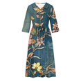thumbnail image 3 of Vestido de Verano para Mujeres Impreso Cuello de Vuelta de Manga de Tres Cuartos, Estilo de Ocio de Moda para Ocasional, Fiesta Y Vacaciones, 3 of 5