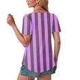thumbnail image 2 of Puntoco Tops Blouses for women Clearance 2025,Womens Summer Tops 2025 Color Block Shirts Casual Crewneck Oversized Tshirts Ribbed Knit Tees Blouse Purple XXL(XXL), 2 of 7