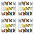 thumbnail image 1 of Colorful Coaster Set of 4, Butterflies in Different Patterns Image on Plain Backdrop Art Print, Square Hardboard Gloss Coasters, Standard Size, White and Multicolor, by Ambesonne, 1 of 2