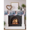 thumbnail image 2 of Merry Christmas Fireplace Mantle Scarf, Winter Snowman Xmas Tree Red Bids Snowfall Mantel Cover Table Runner for Home Living Room Door Window, Indoor Outdoor Holiday Party Decor 17" x 90", 2 of 6