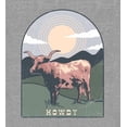 thumbnail image 5 of Western Howdy Cow Adult Heather Gray Long Sleeve Hoodie-Large, 5 of 6