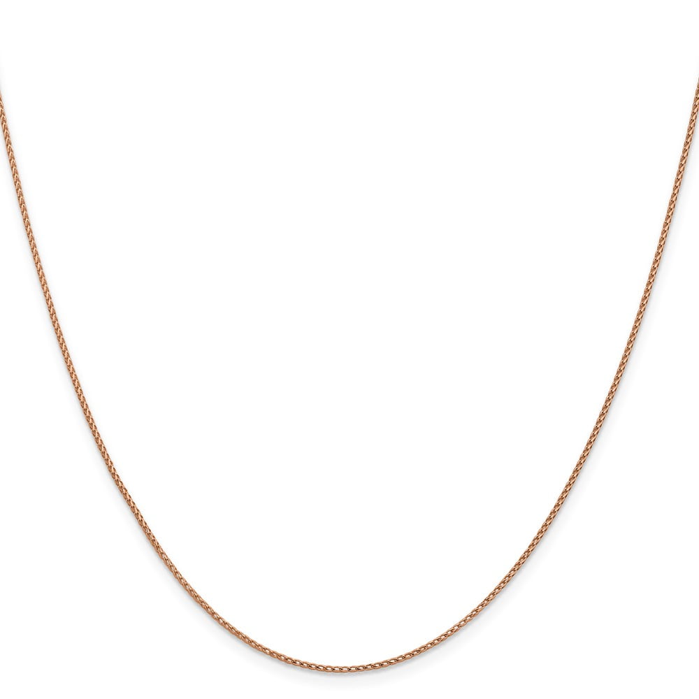 Leslie's Real 14kt Rose Gold 1mm Diamond Cut Open Franco Chain; 16 inch; Lobster (Fancy) Clasp; for Adults and Teens; for Women and Men