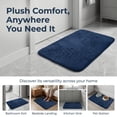 thumbnail image 6 of REGALWOVEN Shaggy Bathroom Rug, Ultra Thick Absorbent Plush Bath Mat, Non-Slip Soft Microfiber Carpet for Shower and Vanity Navy Blue 24" x 16", 6 of 6