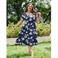 thumbnail image 4 of Zeagoo Women Plus Size Short Sleeve Dress Loose Summer Casual A-Line Flowy Midi Dresses with Pockets, 4 of 4