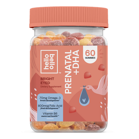 Hello Bello Prenatal + DHA Gummies, 60 ct (Best Gummy Prenatal Vitamins 2019)