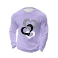 thumbnail image 3 of UVEASISHA Heart Graphic Tees for Men Long Sleeve Waffle Knit Shirts Big and Tall Casual Valentines Day Tshirts Regular Fit Stylish Workout Shirt Purple 4XL, 3 of 9