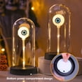 thumbnail image 3 of Sylvtty LED Clear Dome Eyeball Night Light Creepy Light-up Eyeball in Cloche with Wooden Base for Home Kitchen Tabletop Mentel Shelf Decor, 3 of 7