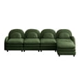 thumbnail image 6 of Miekor Furniture Teddy Fabric Cloud-like 4-Seat Sofa,Curved Backrest and Armrest with Curved Lumbar Pillows, Sectional 4 Seater Modular Couch with Movable Ottoman and Supportive Double-layer c No7734, 6 of 9
