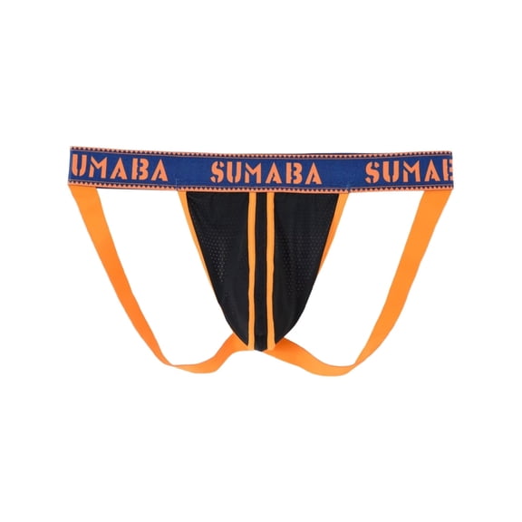 TANBOM Men's Minimal Coverage Nylon Underwear, Tagless Contoured Pouch,Orange,1-Pack,Size M