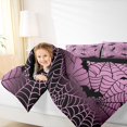 thumbnail image 3 of Feelyou Spooky Spider Web Twin Comforter Sets, Halloween Bat Animal Bedding Set, Pink Black, Black Reversible, 2 Pieces, 1 Comforter and 2 Pillowcases, 3 of 7