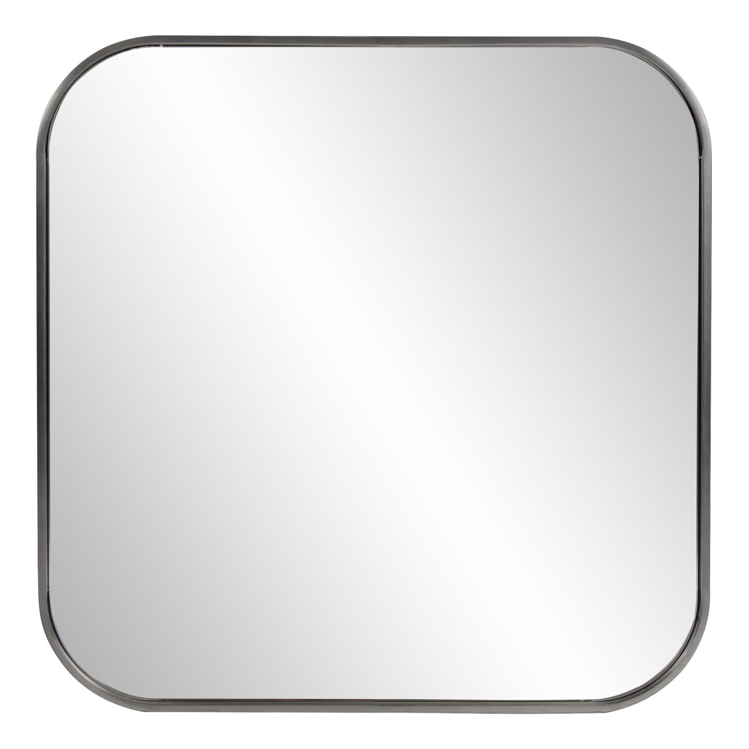 Tyler Dillon Brushed Silver Square Stainless Steel Framed Wall Mirror - 30" H x 30" W x 1 1/4" D