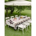 thumbnail image 4 of Outdoor Tablecloth with Umbrella Hole for Patio/Picnic/Party/Camping, Spring Flowers Waterproof Table Cloth Rectangle Table Cover Washable, Vintage Watercolor Black Plaid on Linen (54"x 80"), 4 of 8