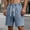Light Blue, variant on Men's Light Wash Denim Shorts Elastic Drawstring Waist Loose Straight Leg Casual Summer Shorts Gray S(S)