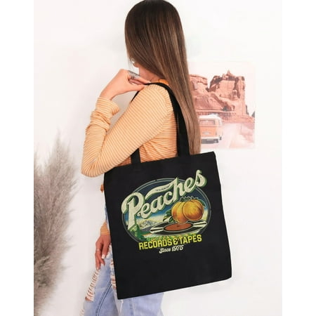 vintage Vintage Peaches Records & Tapes 1975 Tote Bag-TH36871