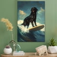 thumbnail image 2 of Flat Coated Retriever Dog Playing Surfboard Stretched Canvas Size 8x12 – Sports Dog, Perfect for Animal Lovers, Flat Coated Retriever Dog Canvas, Surfboard Canvas Size Wall Art, 2 of 5
