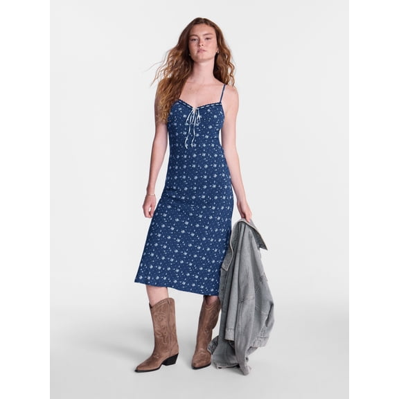 No Boundaries Woven Sweetheart Maxi Dress, Women’s XXS-XXL