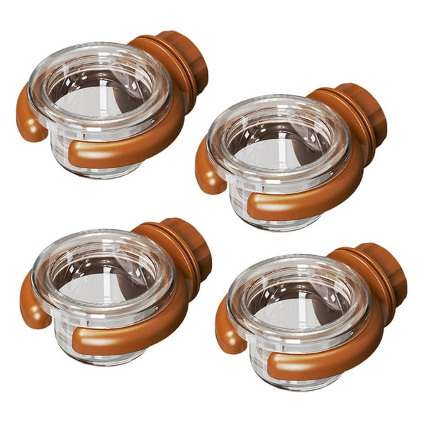 Dispensador de agua transparente para pájaros, 4 unidades, para comederos exteriores. Marrón