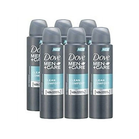Dove Clean Comfort 150 ml Deodorant Spray, 6 Pack, International Version. Quick Delivery