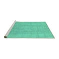 thumbnail image 2 of Ahgly Company Machine Washable Indoor Square Abstract Turquoise Blue Modern Area Rugs, 5' Square, 2 of 4