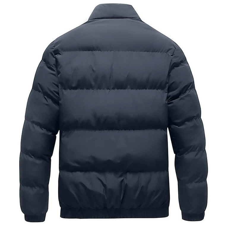 BKQCNKM Puffer Jacket Men Mens Puffer Jacket Men's Fall and Winter Solid Color Zipper with Double Side Pocket Thickened Warm Coat Puffer Jacket, Blue BKQCNKM Puffer Jacket Men Mens Puffer Jacket Men's Fall and Winter Solid Color Zipper with Double Side Pocket Thickened Warm Coat Puffer Jacket, Blue