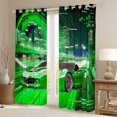 thumbnail image 2 of jejeloiu Extreme Sports Car Curtains Pack of 2 (42x84 Each),Racing Speed Curtains Blackout,Green Race Car Bedroom Curtains For Boys Teens,Luxury Bedroom Decor, 2 of 6