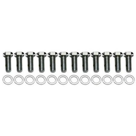 Stainless Steel Intake Manifold Bolts - King Chrome Small Block Chevy Intake Manifold Bolt Kit, Hex Head