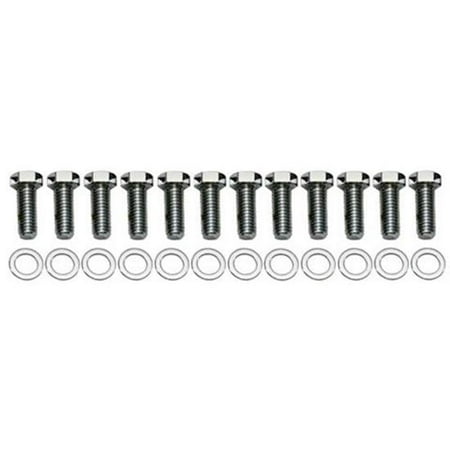 King Chrome Small Block Chevy Intake Manifold Bolt Kit, Hex