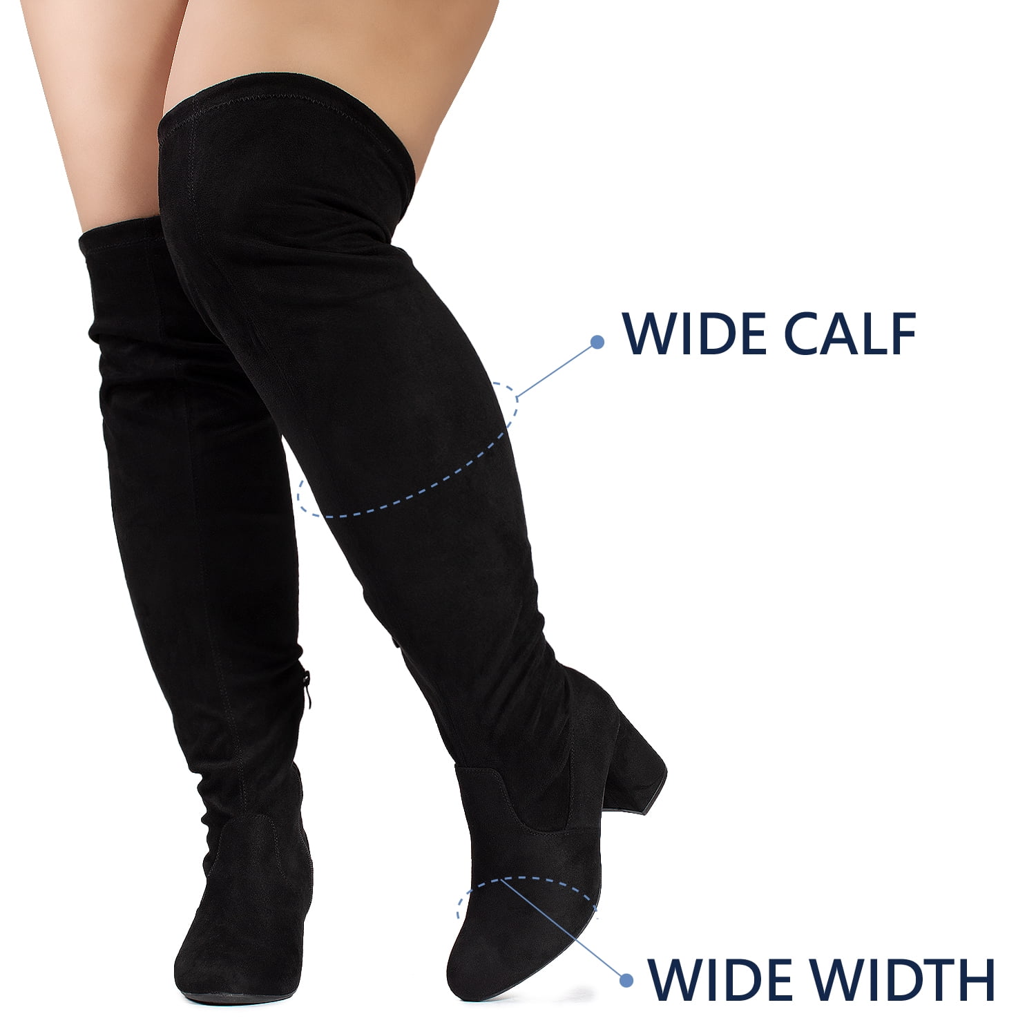 wide width over the knee heel boots