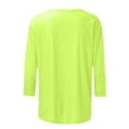 thumbnail image 5 of Loopsun Womens Top, 3/4 Sleeve T-shirts for Women, Casual Crew Neck 3/4 Sleeve Solid Fashion Loose Pullover Green B, 5 of 6