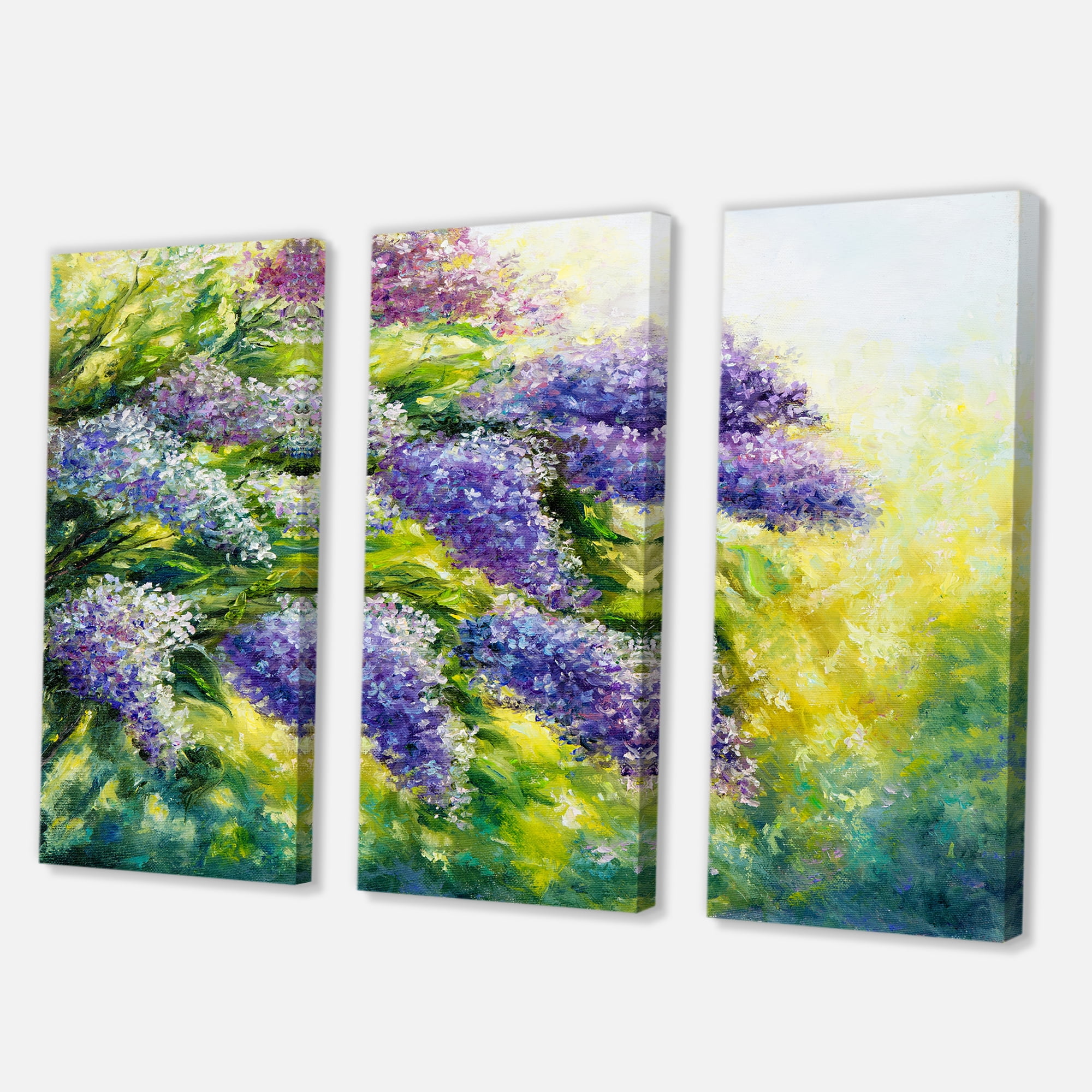 Designart ' Impressionism Lilac Tree In The Garden ' Traditional Canvas Wall Art Print