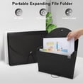 thumbnail image 3 of Accordion folder, plastic monthly receipt file organizer, portable expandable accordion folderblack, 3 of 6
