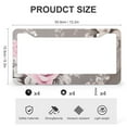 thumbnail image 3 of 2 Pieces Vintage Shabby Chic Peach Pink Rose Floral License Plate Cover Pink Floral Auto Decorative Frames Cars Protector Cover Holder Quality Aluminum Metal 2 Round Holes Gift for Dad, 3 of 6