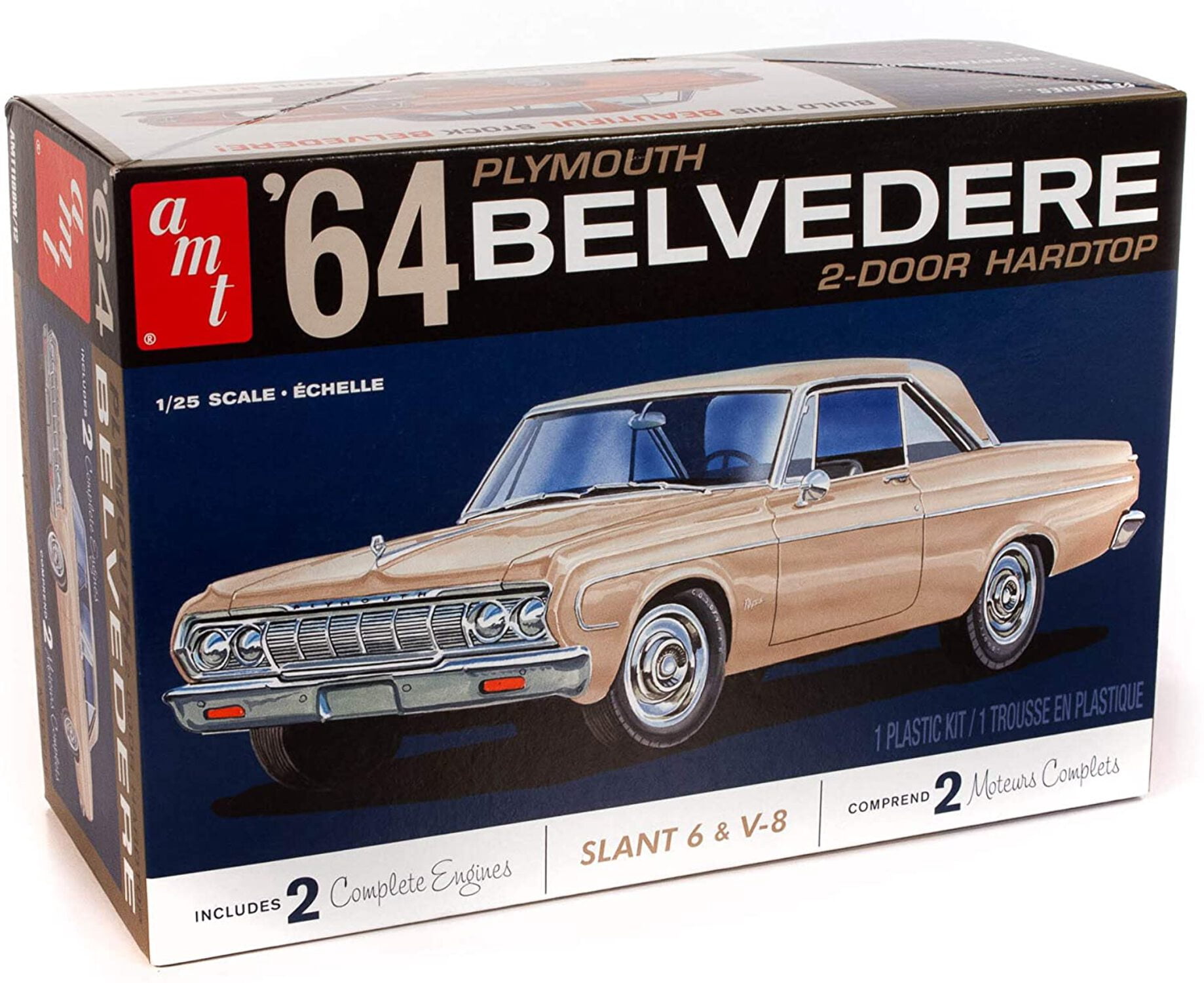 AMT AMT1188M Skill 2 Model Kit 1964 Plymouth Belvedere Coupe Hardtop 1 by 25 Scale Model Car