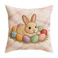 thumbnail image 1 of Easter Pillowcase Set 18 in x 18 in Sofa Cushion Cover with Concealed Zipper and Holiday Rabbit Egg Print, 1 of 6