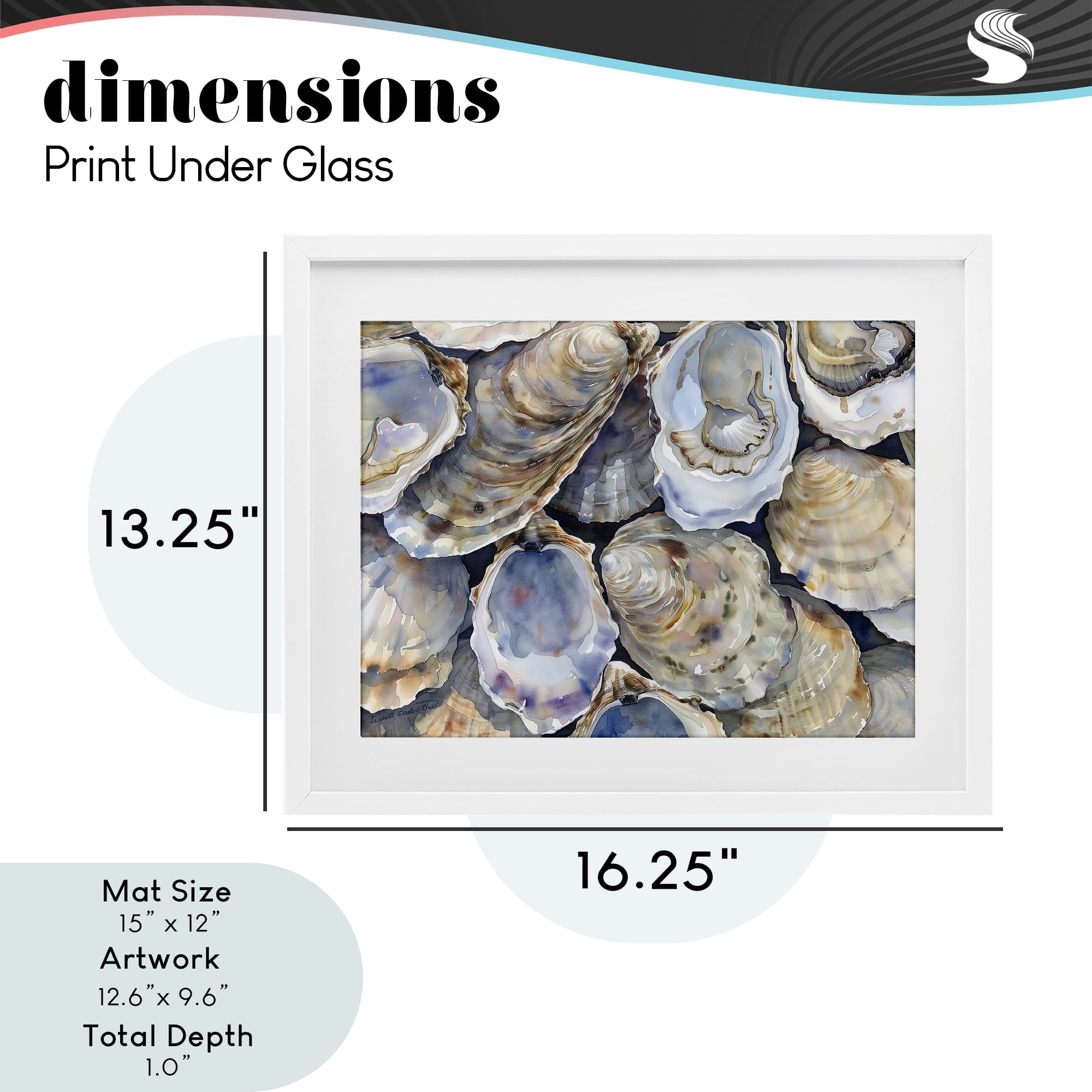 Stupell Industries Oyster Shellabration Pile White Framed Print Under Glass, design by Heidi Kuntz