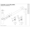 thumbnail image 2 of Kingston Brass CC43103DLLKB40 Trimscape Modern Plumbing Sink Trim Kit with Bottle Trap, Antique Brass, 2 of 4