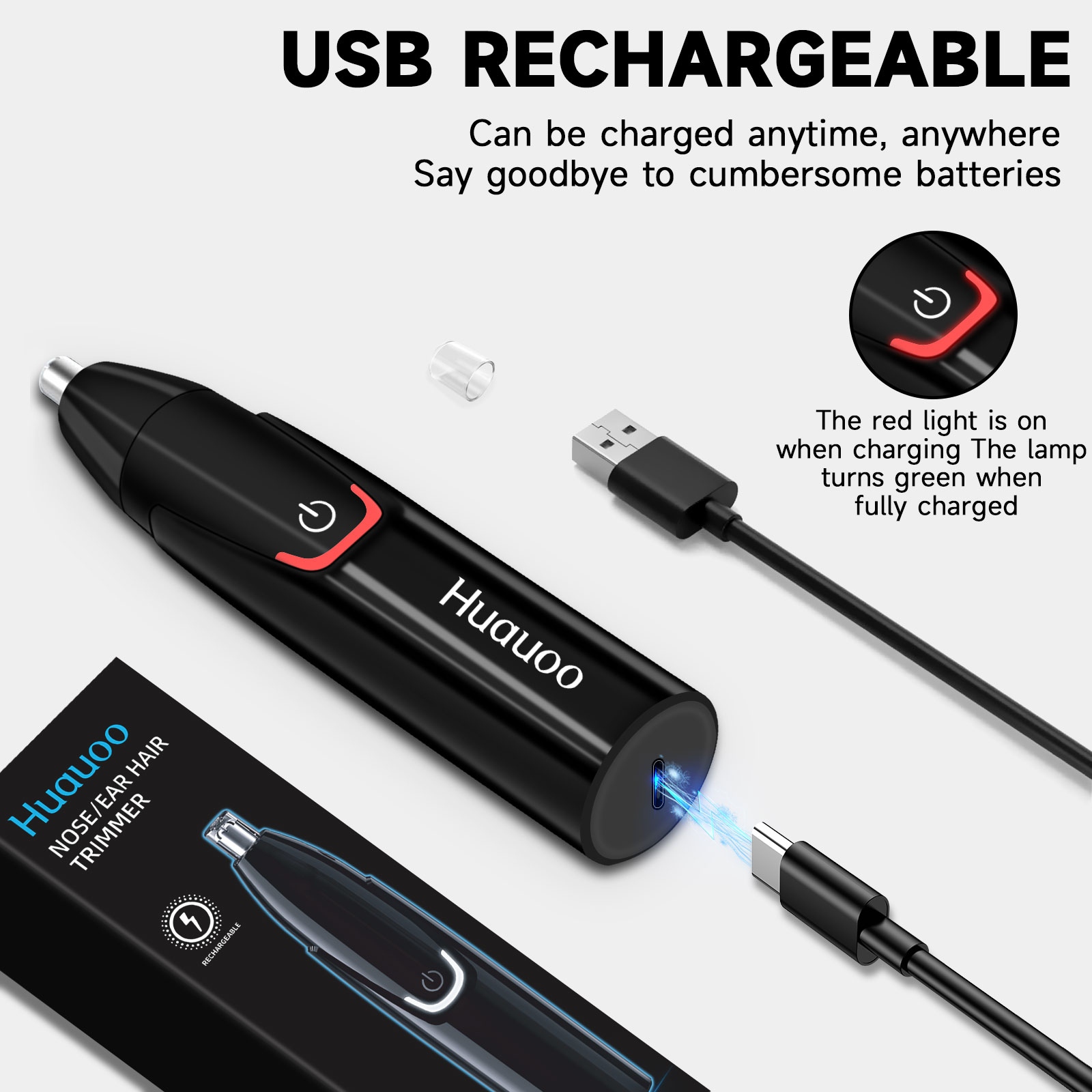 Huauoo Rechargeable Nose and Ear Hair Trimmer photo 3