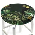 thumbnail image 3 of Lsque Palm Leaves And Exotic Birds Pattern Round Bar chair cushion covers Velvet Fabric Premium Comfort Protects from Scratches and Stains for 14-17 Inch Chair-14 inch, 3 of 7