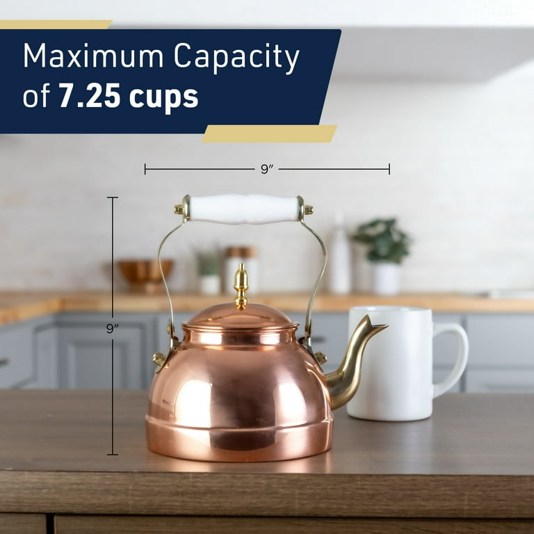 Classic Cuisine Copper Tea Kettle - 7.25 Cups Capacity - Walmart.com