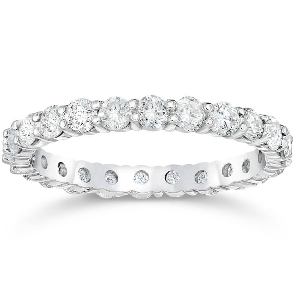 Pompeii Platinum 1 3/4ct Prong Diamond Eternity Ring Womens Wedding Band Lab Grown (I,VS)