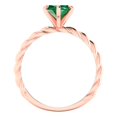 thumbnail image 4 of 2 ctw Solitaire Anniversary Ring for Women | Marquise Cut Simulated Emerald | Hyperallergenic Solid 14K Rose Gold, 4 of 5